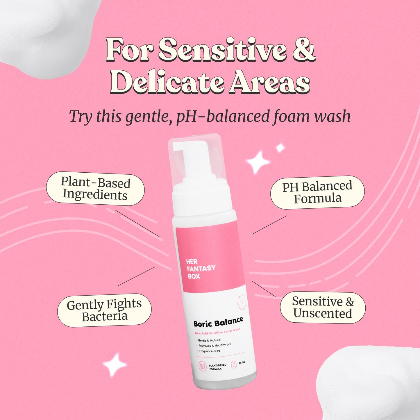 Boric Balance - Sensitive Boric Acid Foam pH Wash - Natural Ingredients